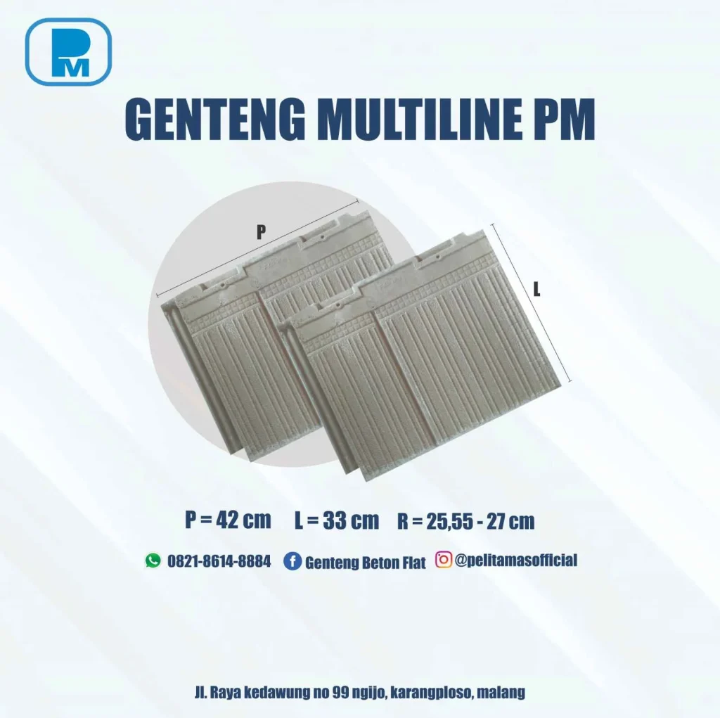 Genteng flat beton seri multiline PM