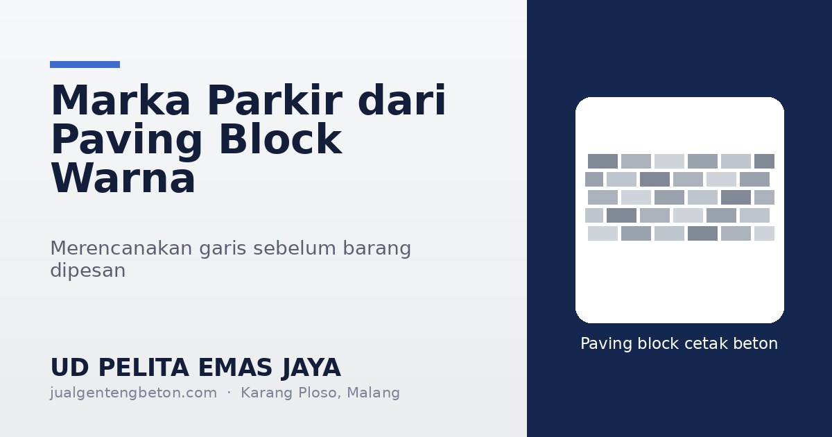 Marka Parkir dari Paving Block Warna