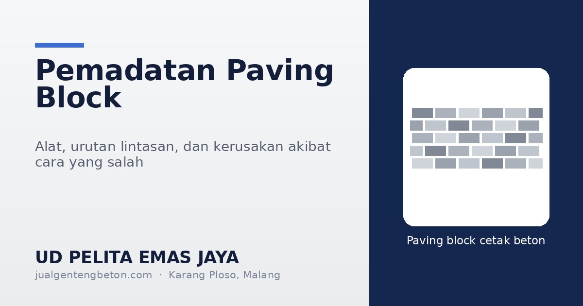 Pemadatan paving block dengan alat yang benar