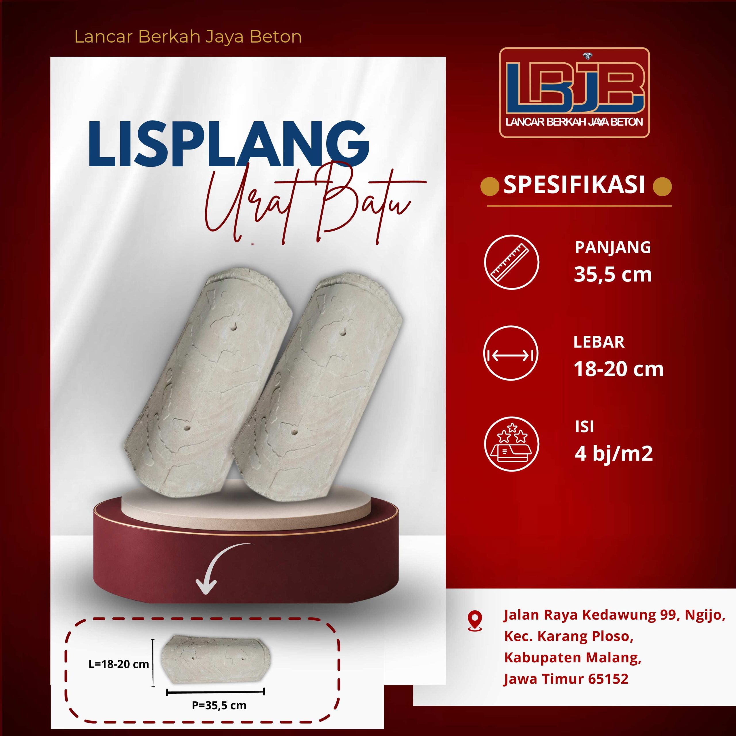 Lisplang Urat Batu Natural Lancar Berkah Jaya Beton