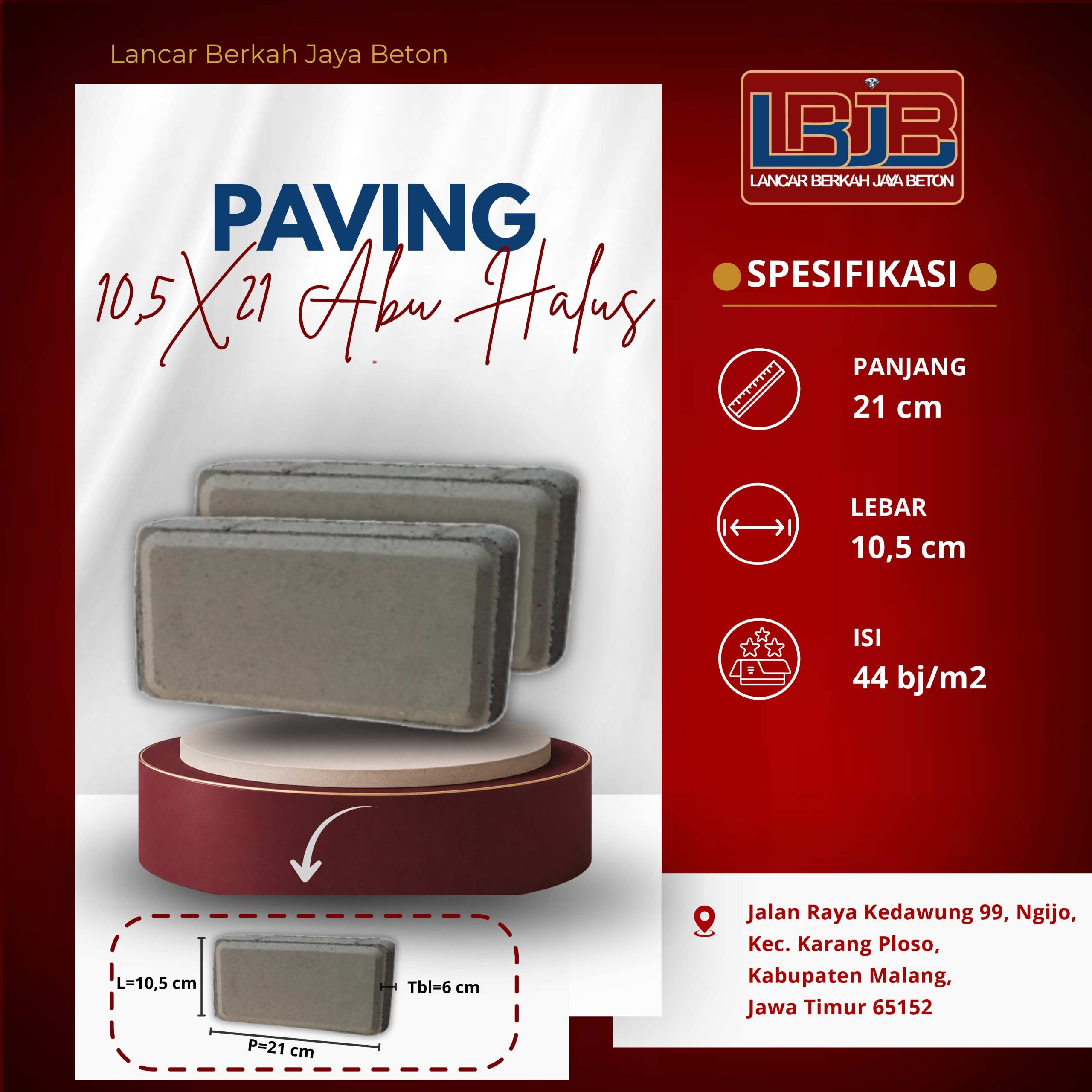 Paving block 10,5 x 21 cm abu halus dari tumpukan stok untuk pemasangan ulang halaman