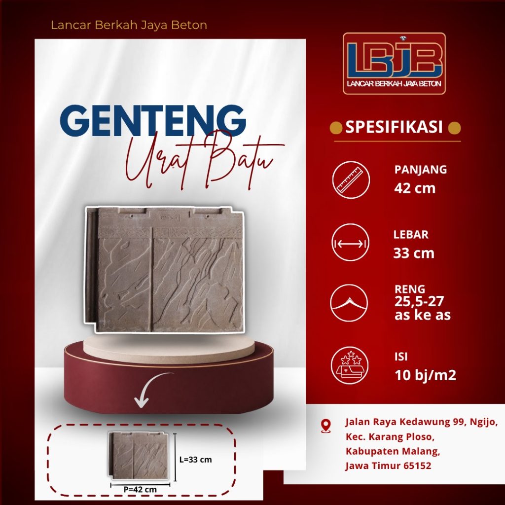 Genteng beton urat batu