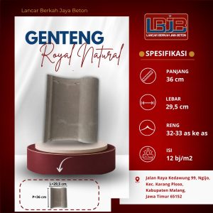 Genteng Beton Royal Natural Lancar Berkah Jaya Beton