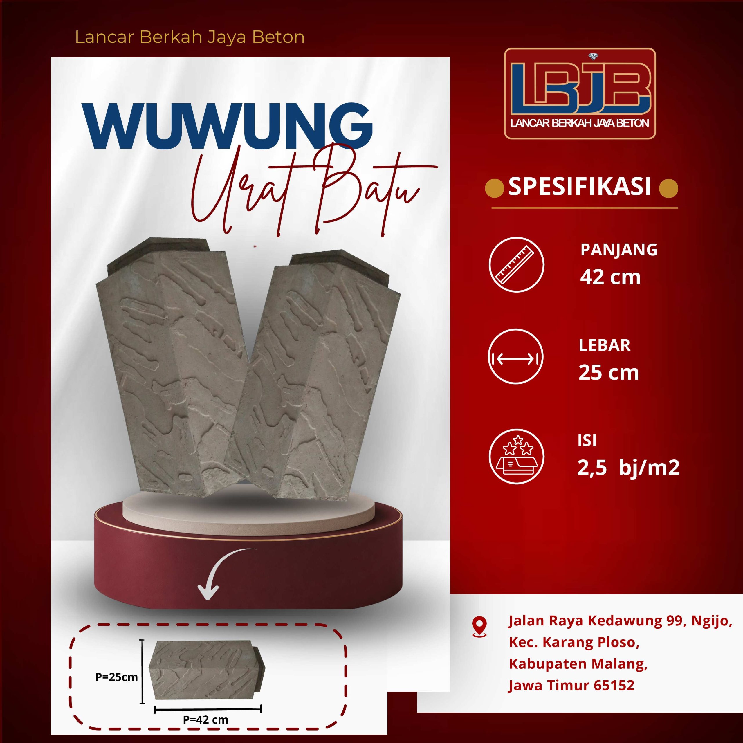 Wuwung Urat Batu Natural Lancar Berkah Jaya Beton