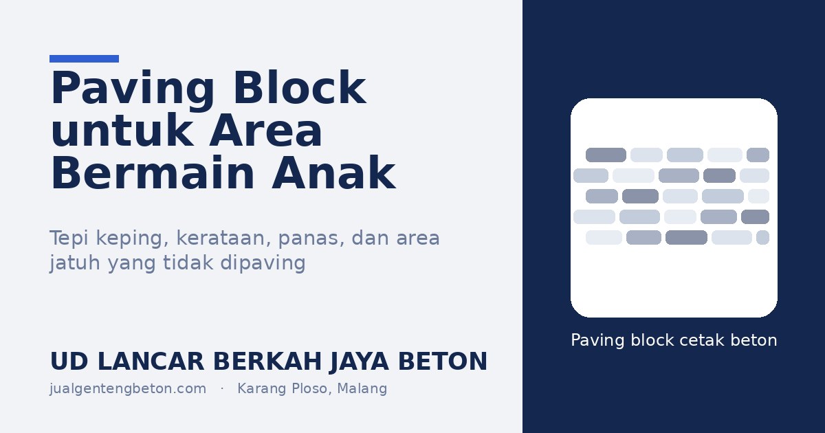 Paving Block untuk Area Bermain Anak - UD Lancar Berkah Jaya Beton