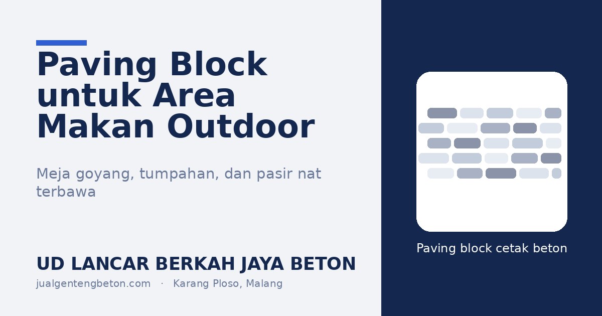 Paving block untuk area makan outdoor kafe dan warung: meja goyang dan tumpahan