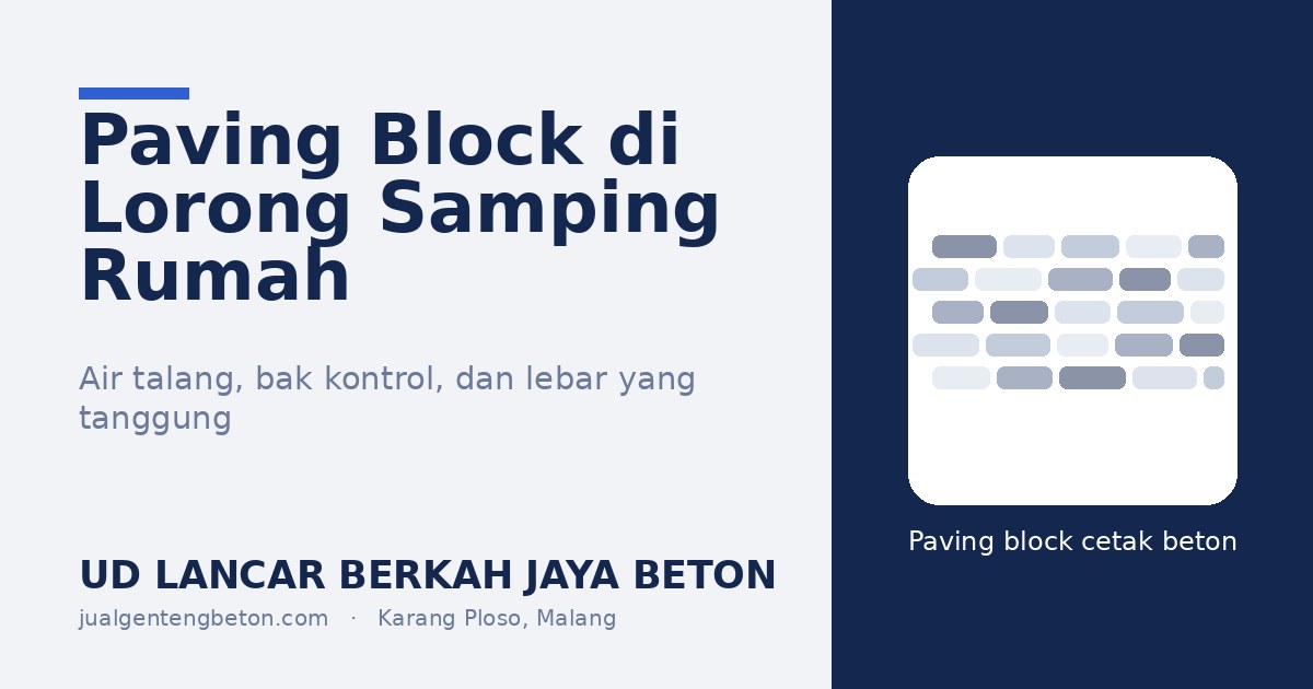 Paving block di lorong samping rumah: air talang, bak kontrol, dan lebar yang tanggung