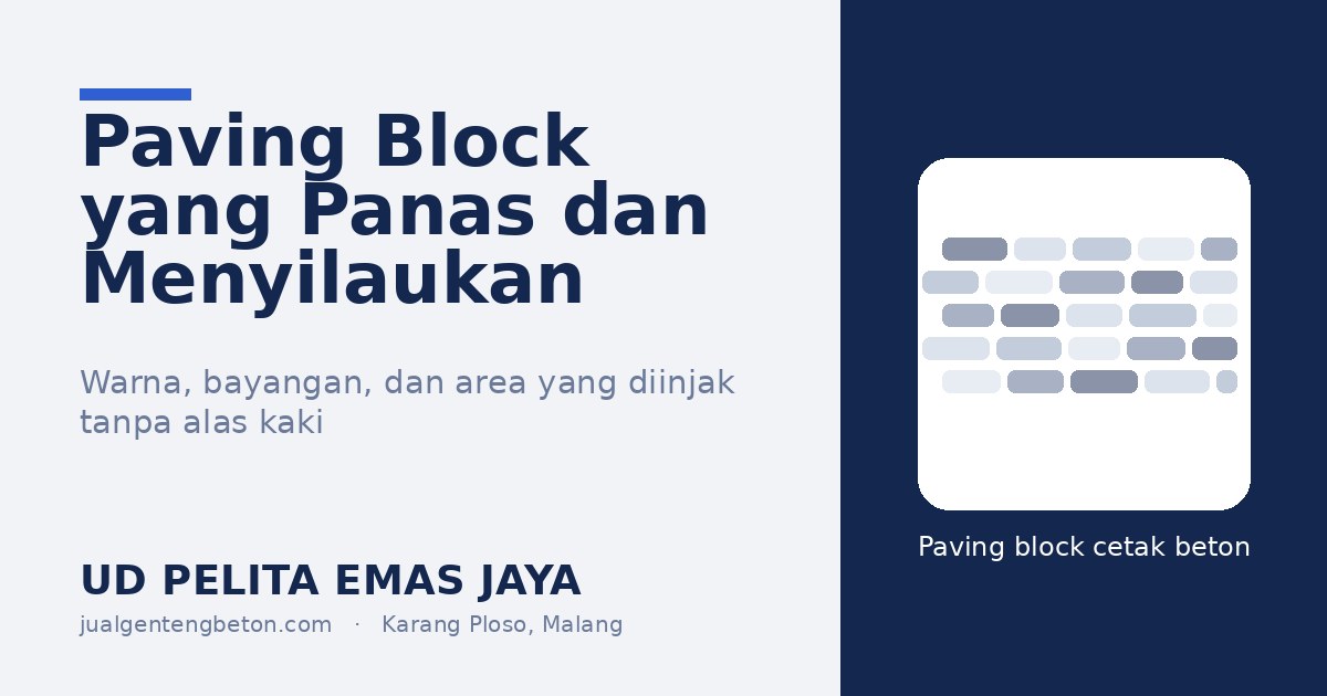 Ilustrasi warna paving block dan suhu permukaan halaman - UD Pelita Emas Jaya