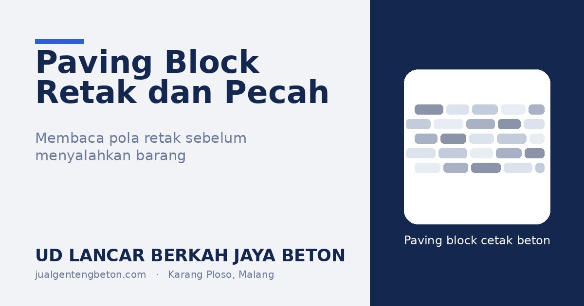 OG Paving Block Retak dan Pecah Setelah Dipasang