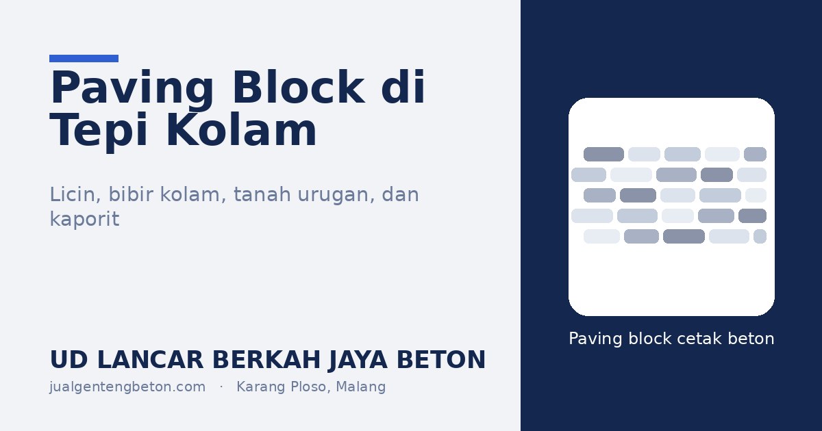 OG Paving Block di Tepi Kolam Renang dan Kolam Ikan