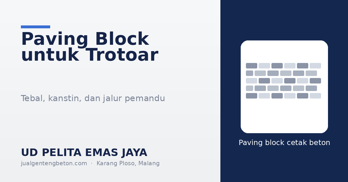 Paving block untuk trotoar dan jalur pemandu