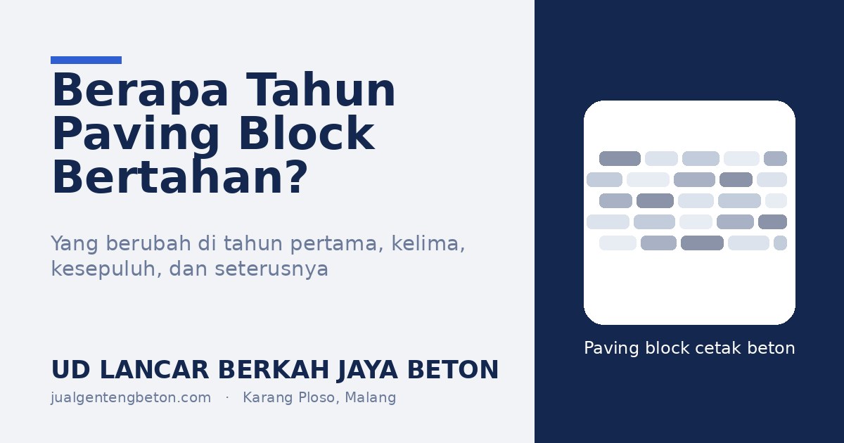 Berapa Tahun Paving Block Bertahan? Umur Pakai Nyata - UD Lancar Berkah Jaya Beton