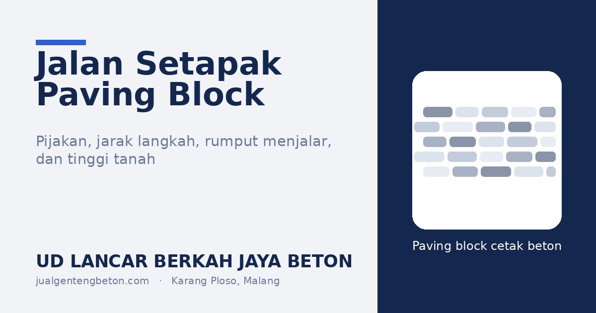 Jalan Setapak Paving Block di Halaman Berumput - UD Lancar Berkah Jaya Beton