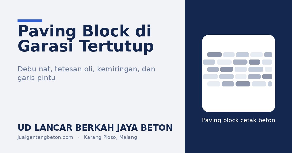 Paving Block di Garasi Tertutup - UD Lancar Berkah Jaya Beton