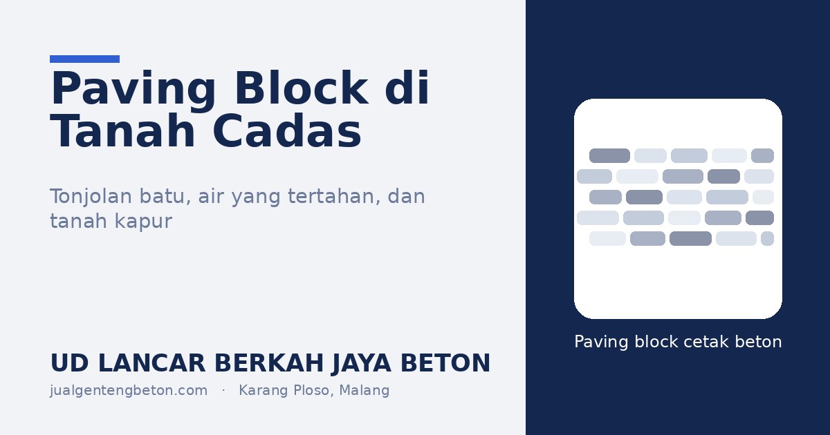 Paving Block di Tanah Cadas dan Berbatu - UD Lancar Berkah Jaya Beton