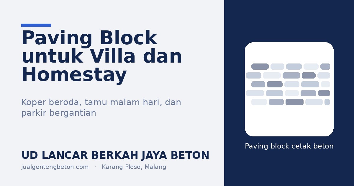 Paving Block untuk Villa dan Homestay - UD Lancar Berkah Jaya Beton